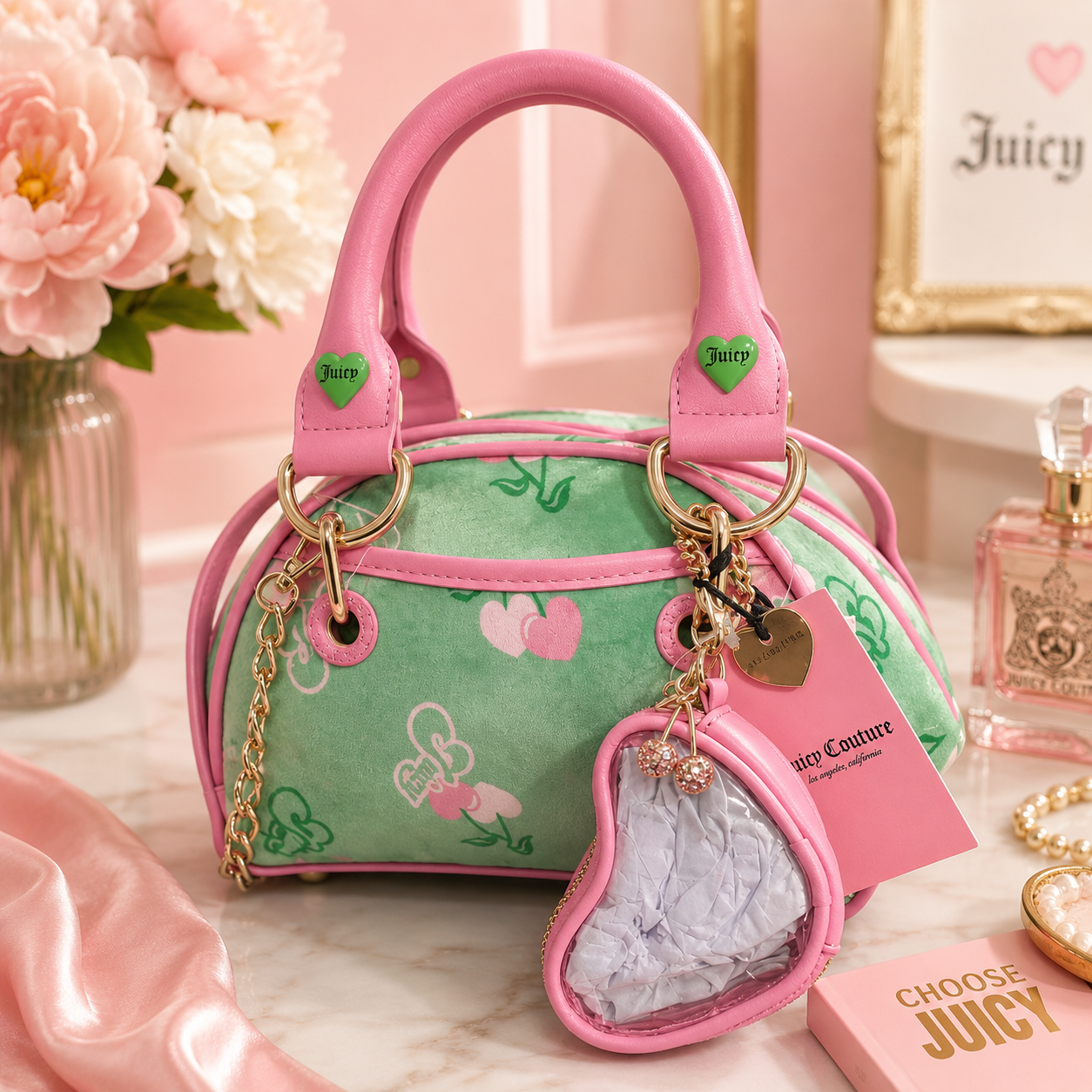 Juicy Couture VIRAL Cherry Gelato Satchel Crossbody Bag