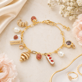 Kate Spade New York Pattisserie Gold Tone Charm Bracelet 7.5 NWT
