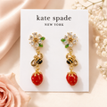 Kate Spade Strawberry Fields Statement Earrings New Ladybugs Honeybee Strawberry