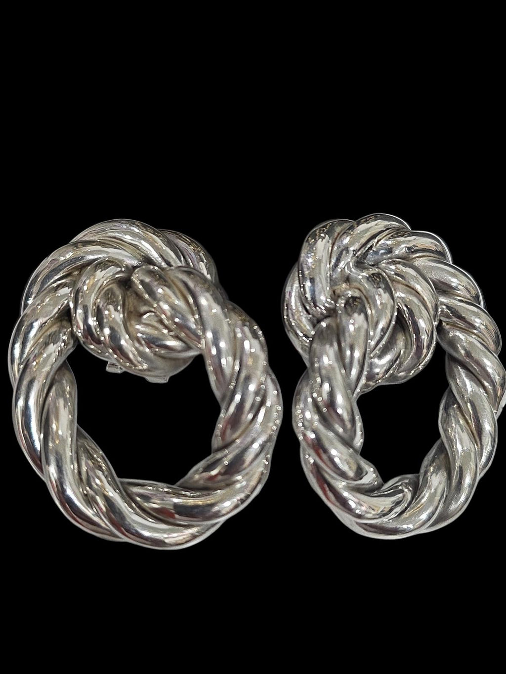 E&L Israel Sterling Silver Electroform Braided Earrings