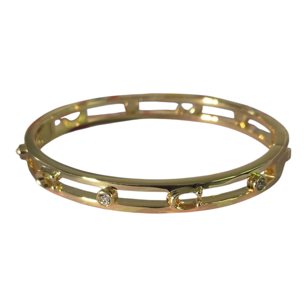 COACH Women's Signature C Open Bangle Bracelet