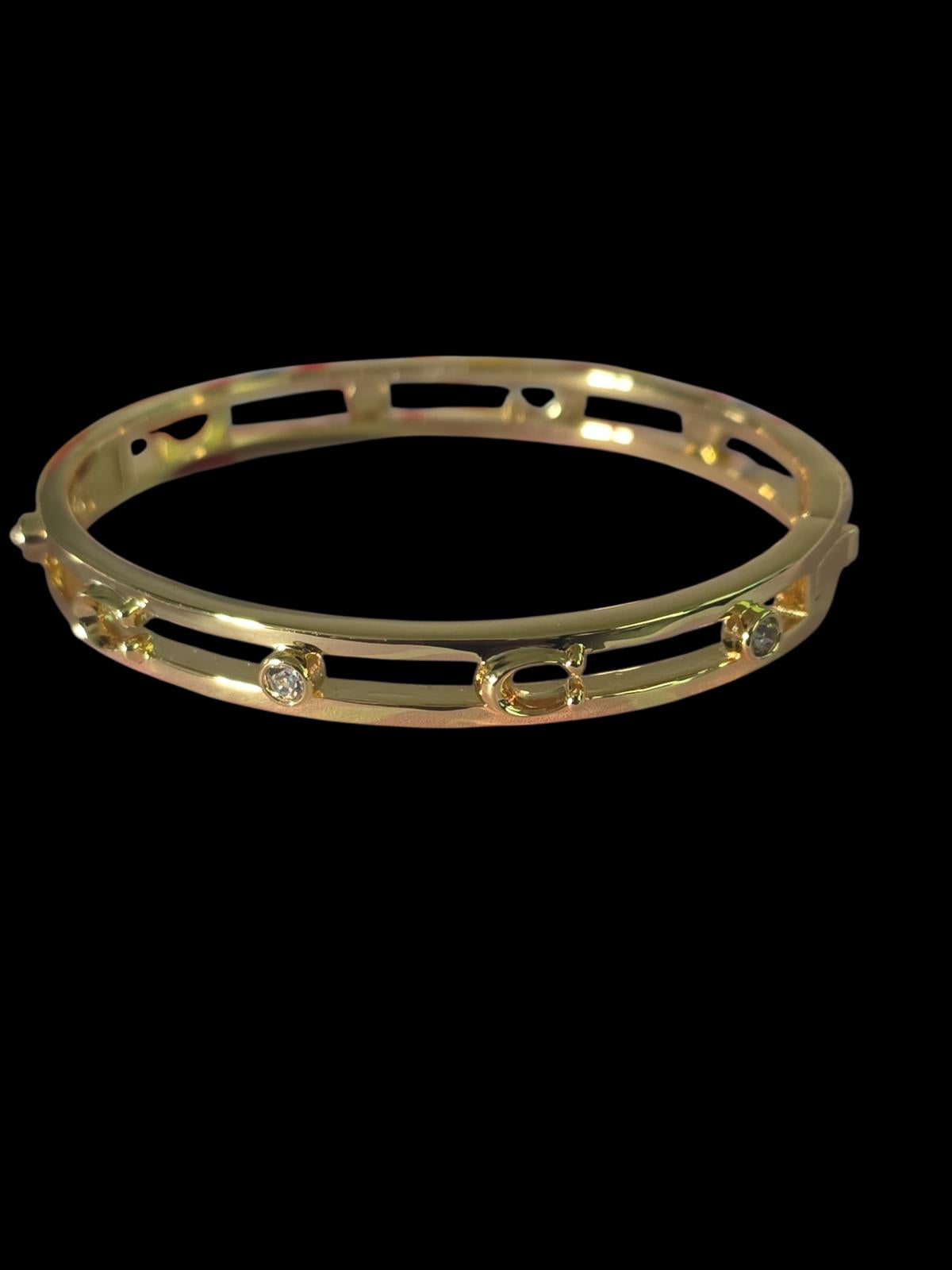 COACH Women's Signature C Open Bangle Bracelet