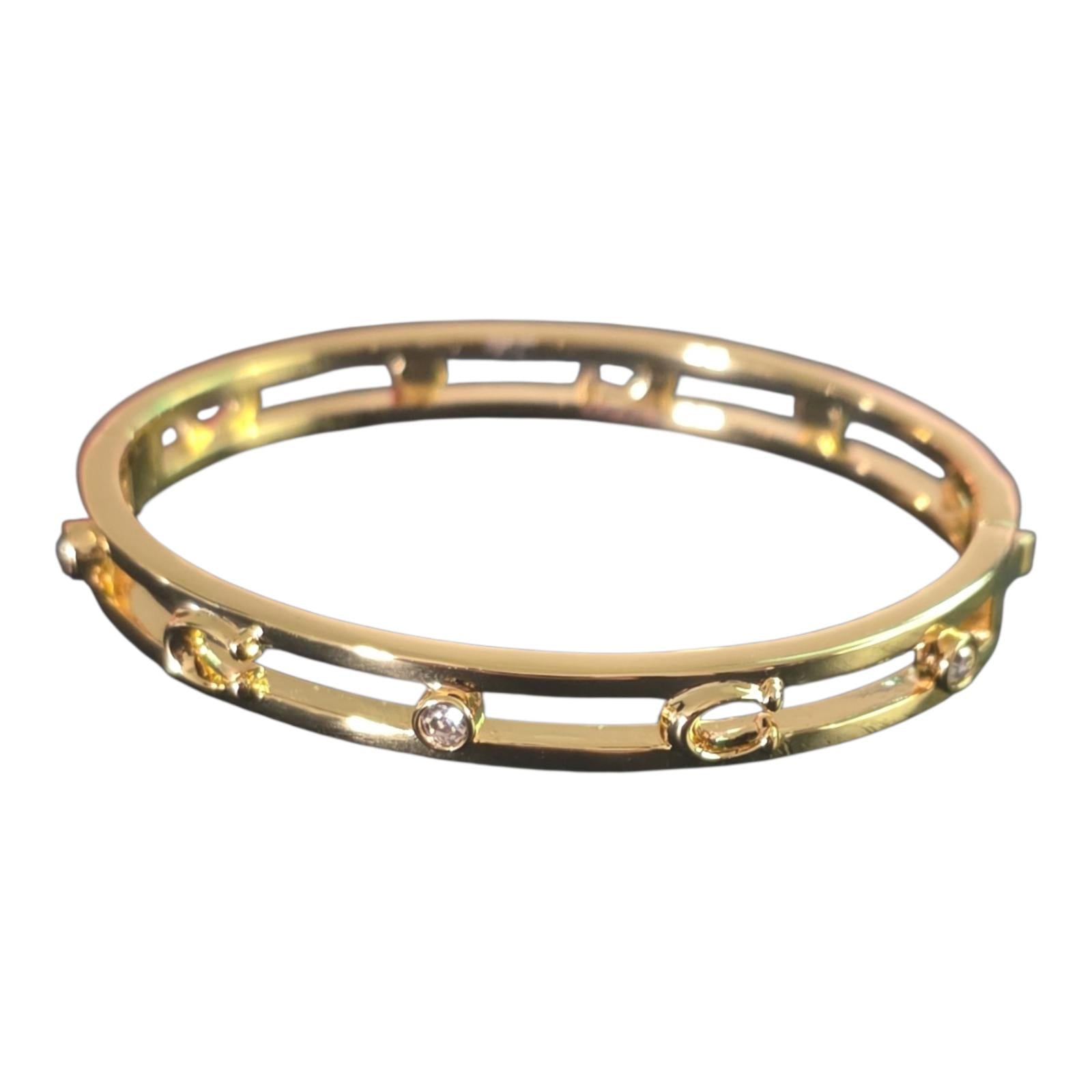 COACH Women's Signature C Open Bangle Bracelet