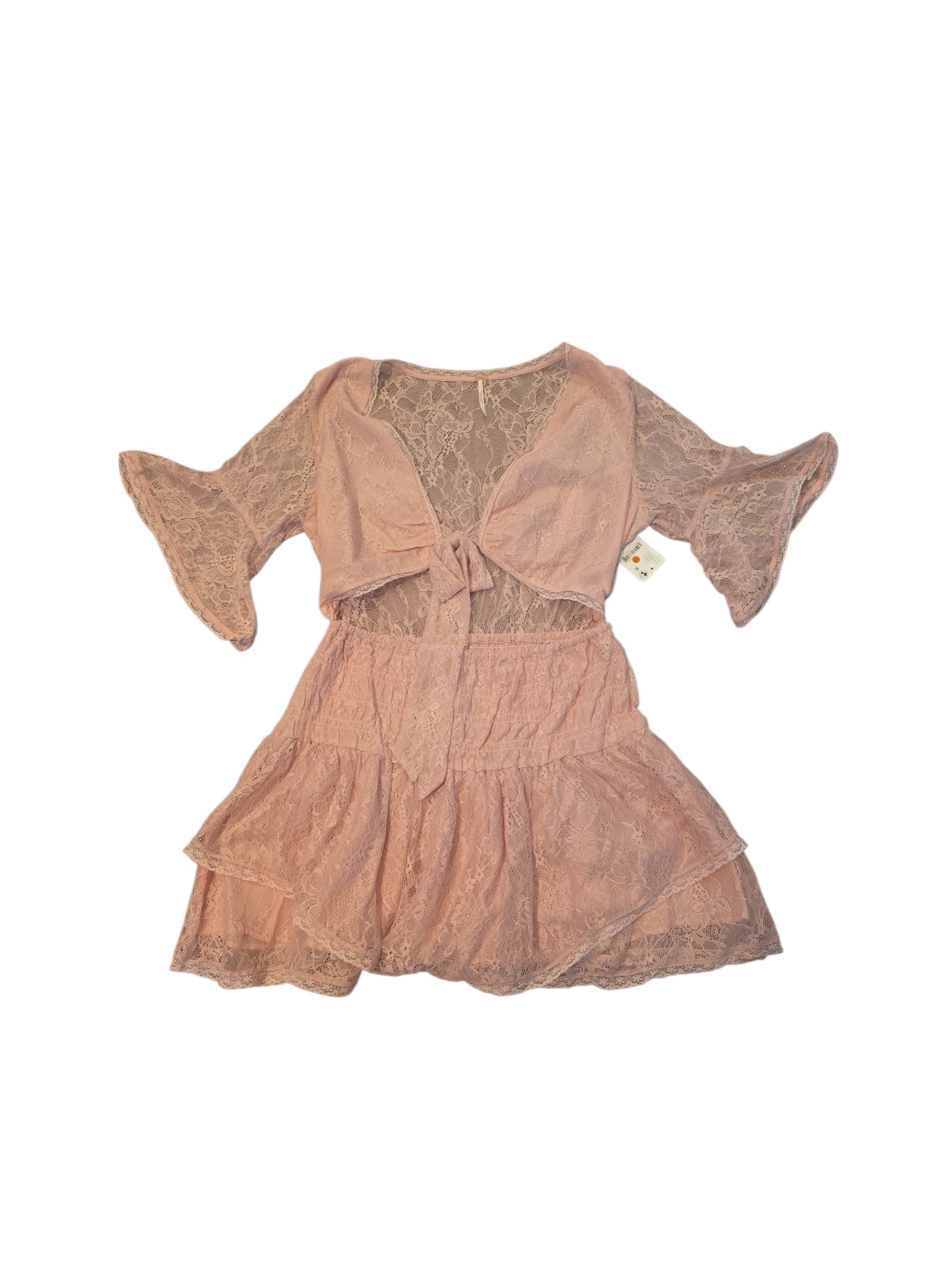 Free People Lala Lace Mini Dress With Cutout