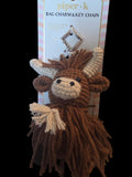 piper.k Brown Crochet Highland Cow Bag Charm & Key Chain