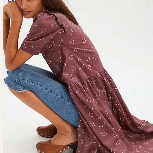 Free People  Bella Mae Midi Dress - Bittersweet Combo