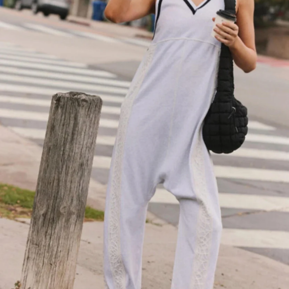 Free People Movement Day Trip Lace Inset One Piece Jumpsuit