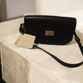 Moncrief London Handbag Taylor Leather Flap Shoulder Purse Black Retail $825