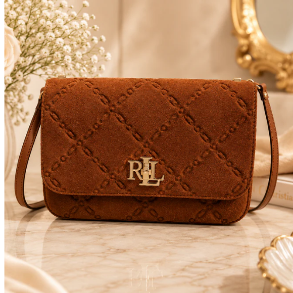Lauren Lauren Ralph Lauren Embossed Suede Medium Sophee Bag