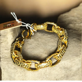 MIA FIORE Gold Made In Italy 18kt Gold Plated Bronze Greek Key Link Bracelet