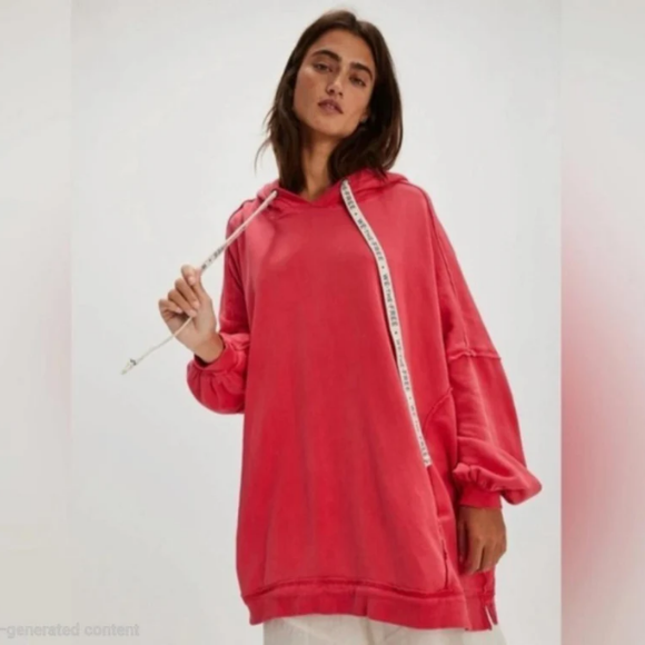 Free People We The Free Women’s Oversized Hoodie Red Size Med