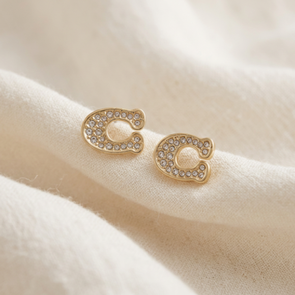 Coach Signature Pavé C Stud Earrings
