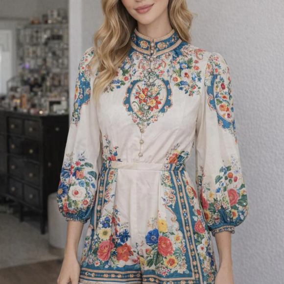 DALIA MACPHEE Long Sleeve Romper Without Belt