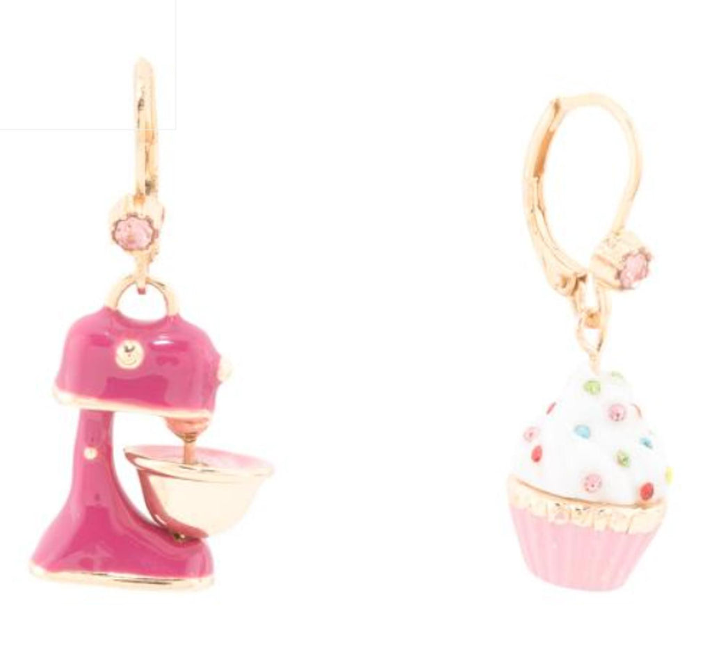 BETSEY JOHNSON Mismatched Cupcake And Mixer Earrings