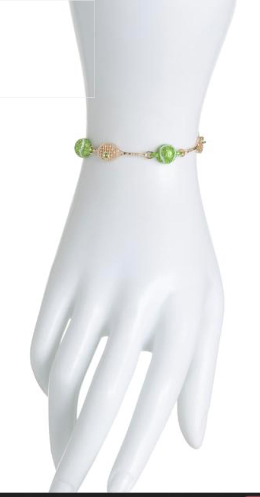 BETSEY JOHNSON Gold Plated Tennis Racquet Bracele