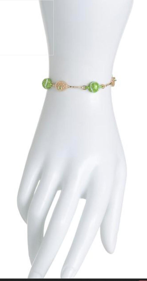 BETSEY JOHNSON Gold Plated Tennis Racquet Bracele