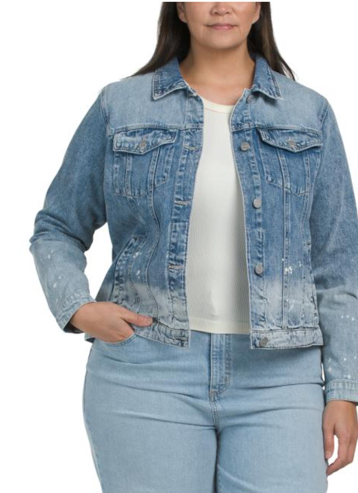RISEN Plus Relaxed Fit Washed Denim Jacket Size 2X