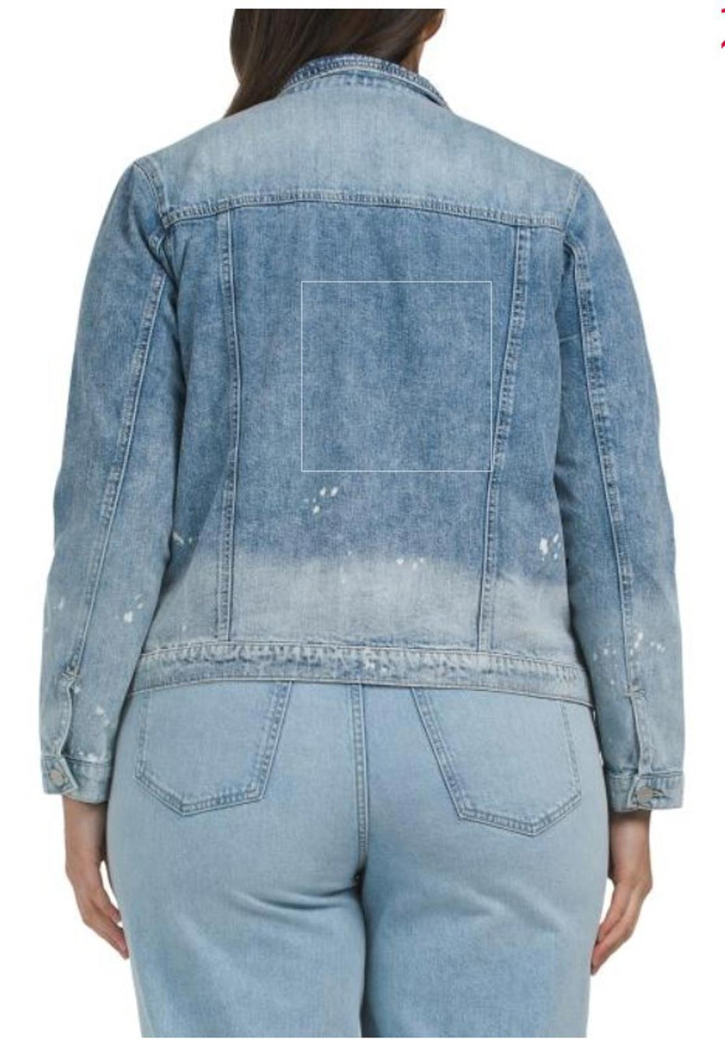 RISEN Plus Relaxed Fit Washed Denim Jacket Size 2X