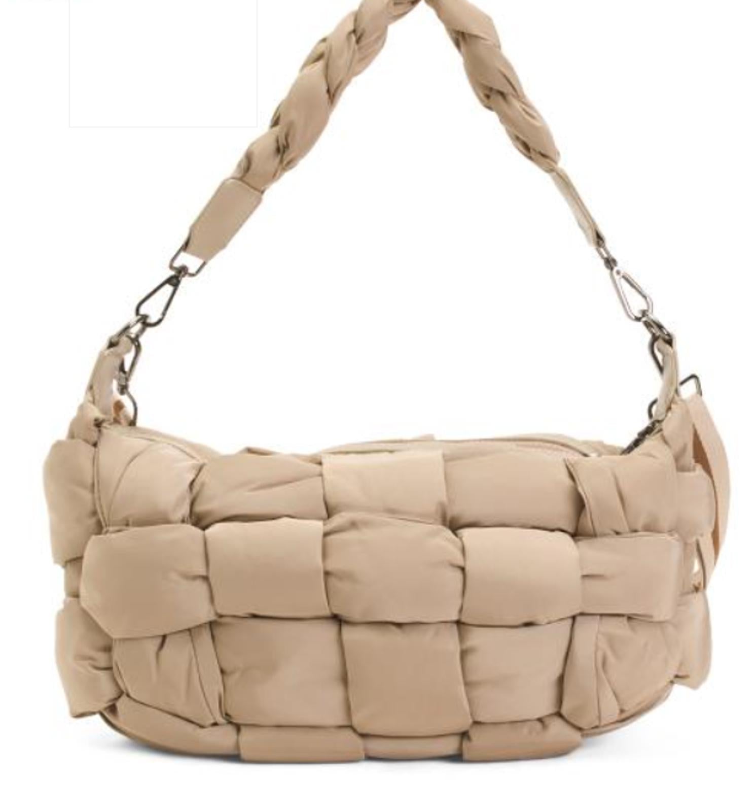 SOL & SELENE Medium Nylon Woven Hobo With Top Handle And Crossbody Strap