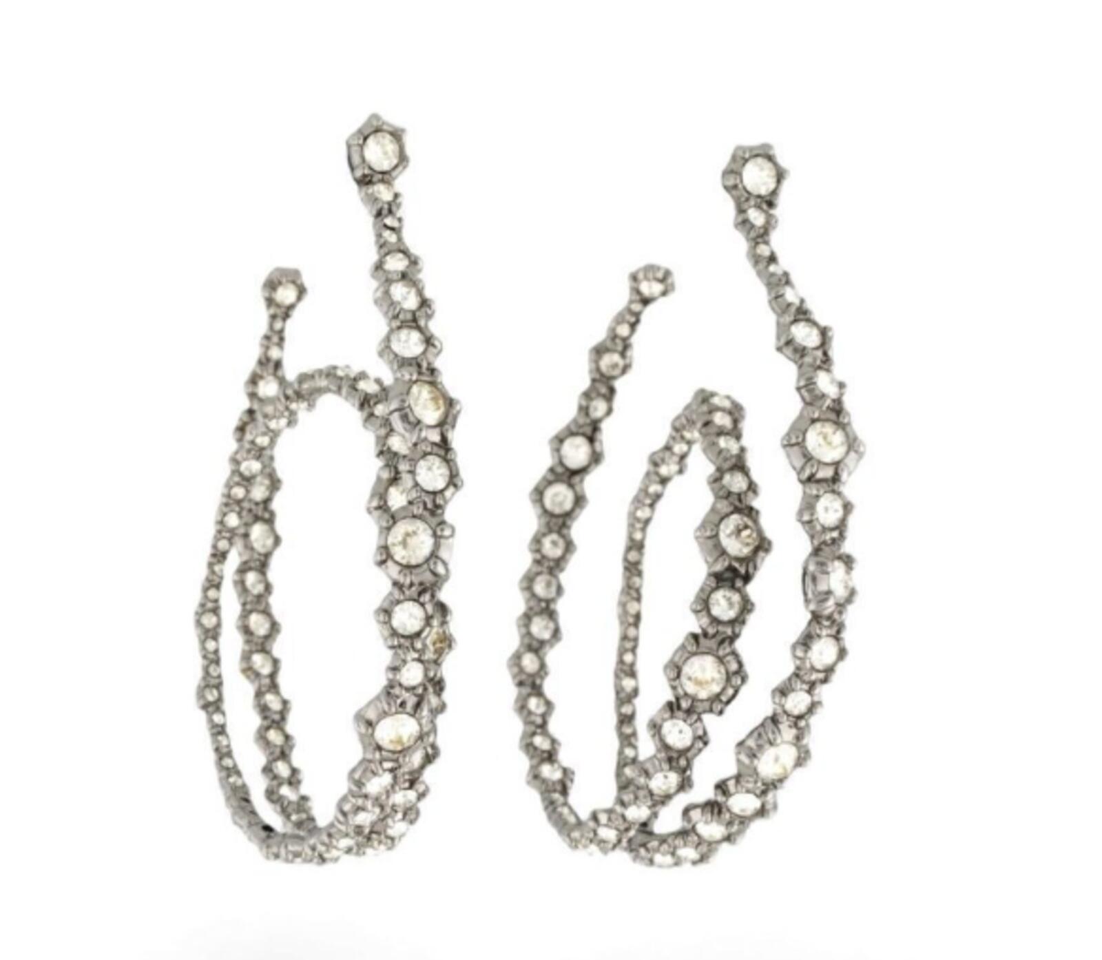 Alexis Bittar Punk Royale Crystal Orbiting Hoop Earrings