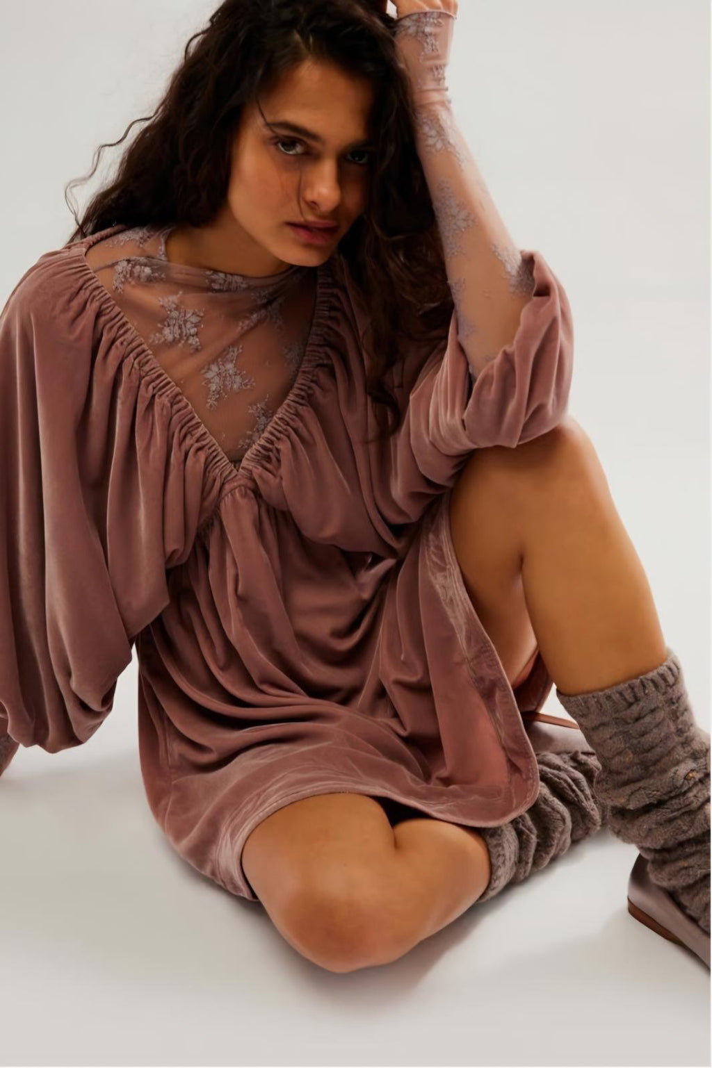FREE PEOPLE Portia Velvet Mini Dress