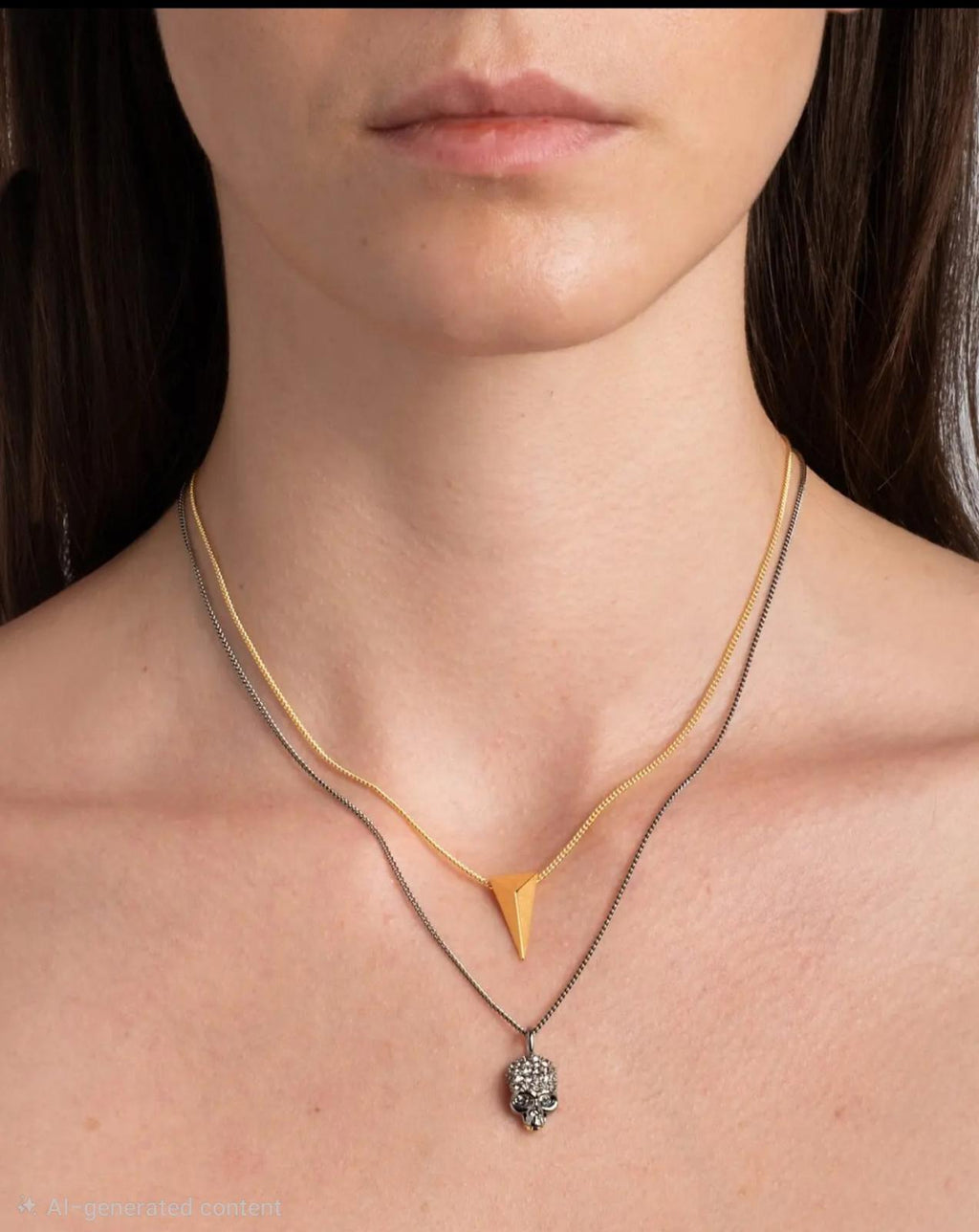 Alexis Bittar Gunmetal Skull Crystal Pave Pendant Necklace