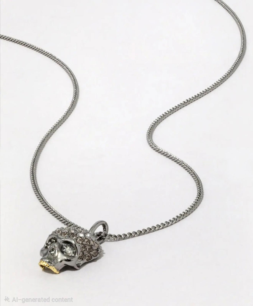 Alexis Bittar Gunmetal Skull Crystal Pave Pendant Necklace