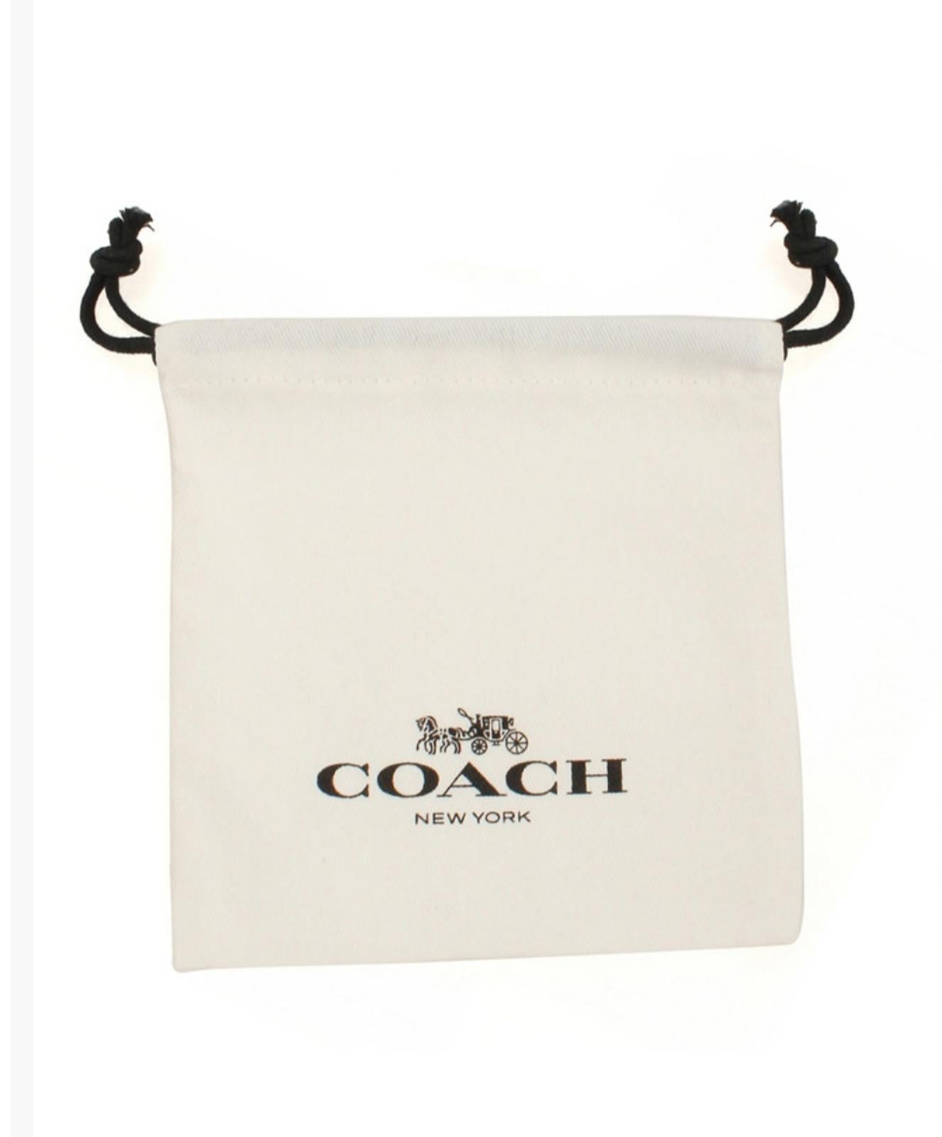 Coach Faux Stone Signature Logo Charm Bib Necklace