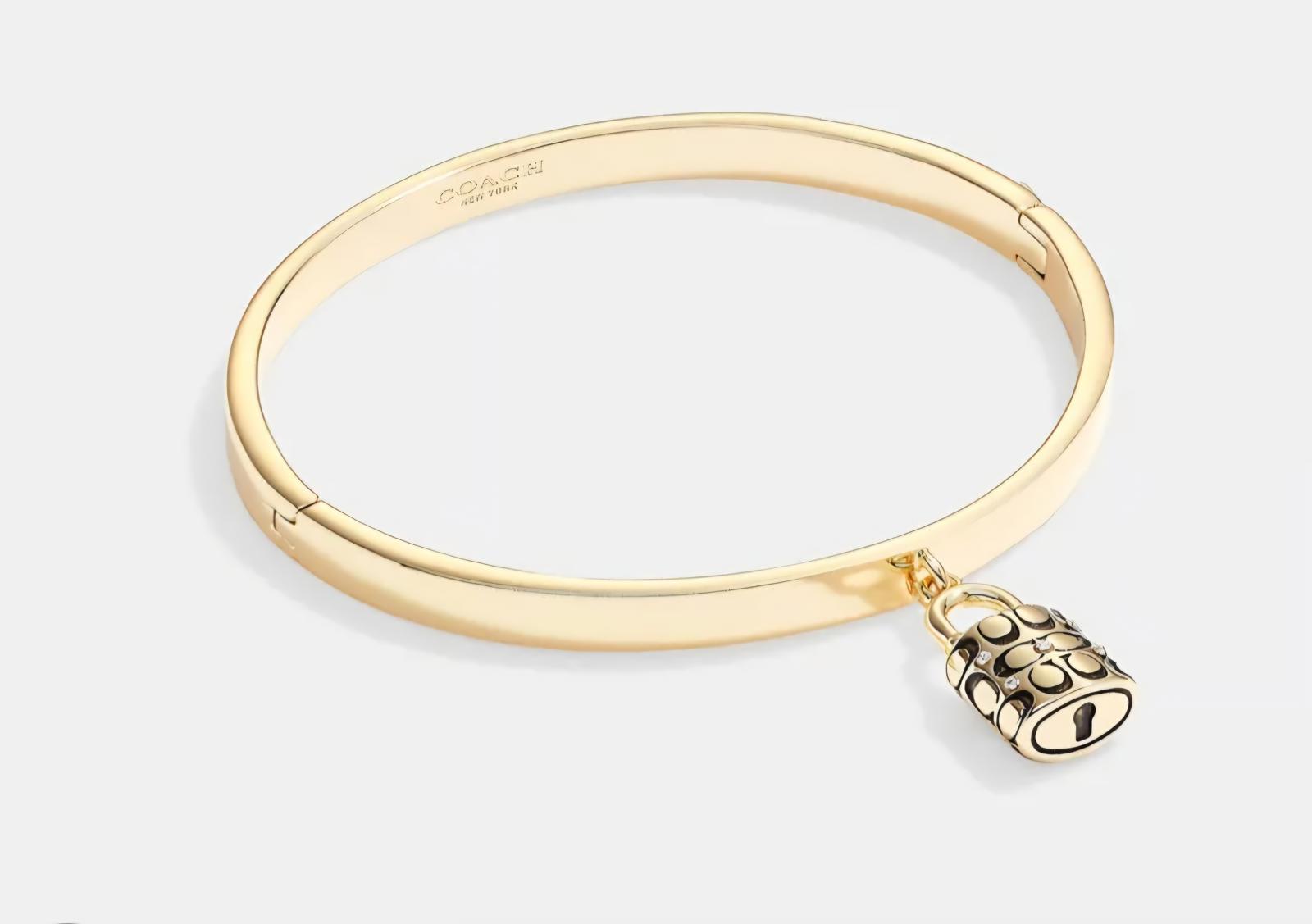 Coach Quilted Lock Hinged Bangle