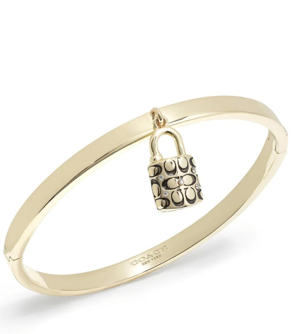 Coach Quilted Lock Hinged Bangle