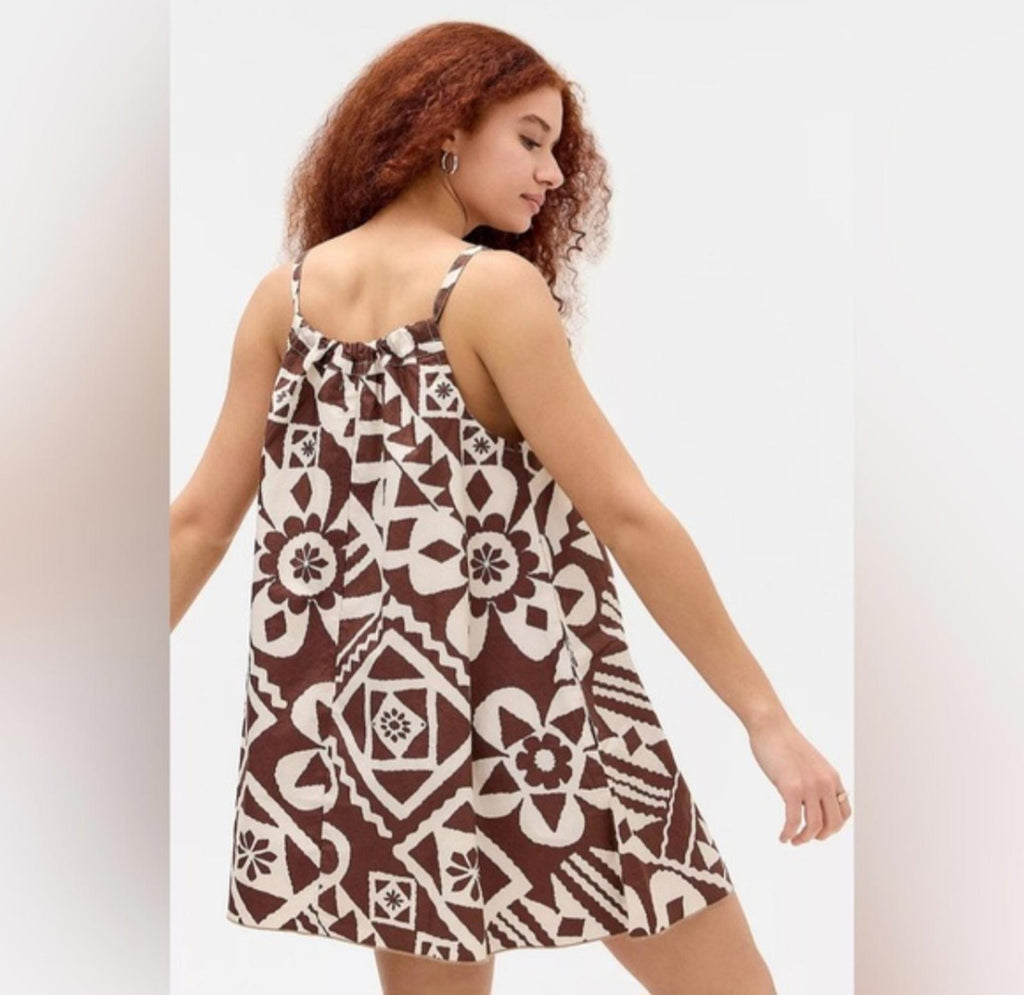 BDG Urban Outfitters Eva Tie-Front Ruched Strap Trapse Mini Dress M