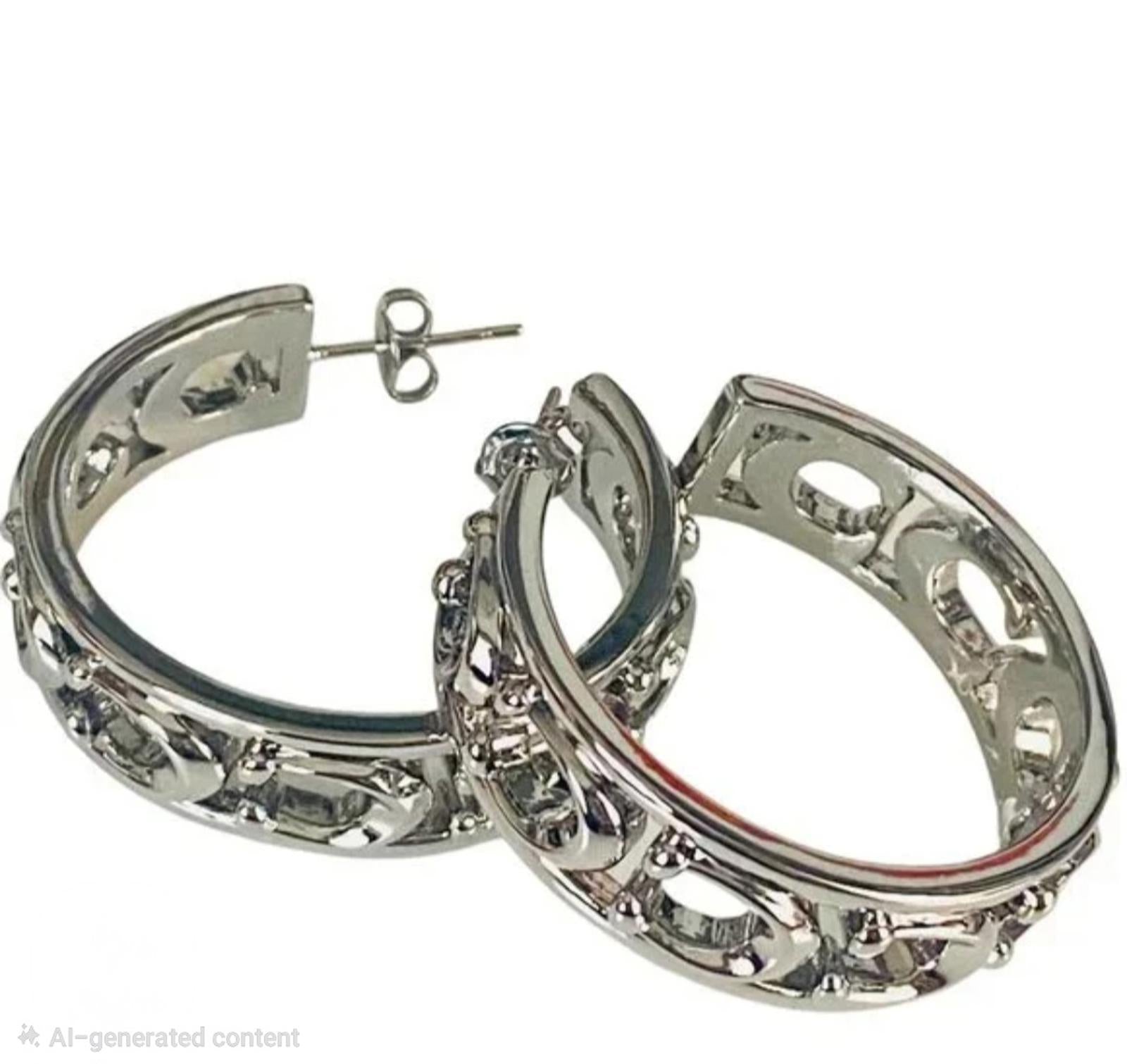 Coach Signature Openwork Hoop Earrings
