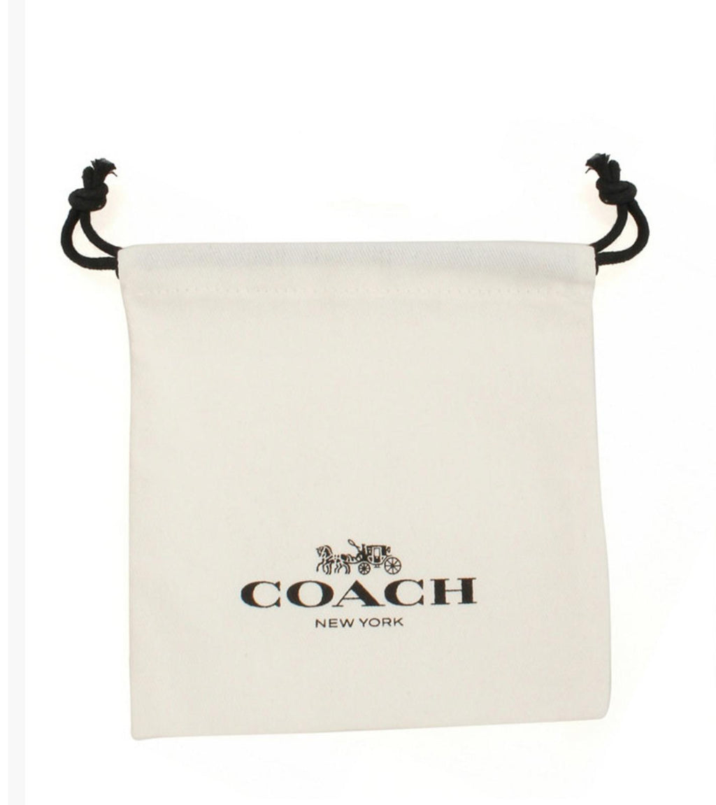 Coach Faux Stone Signature Quilted Heart Stud Earrings