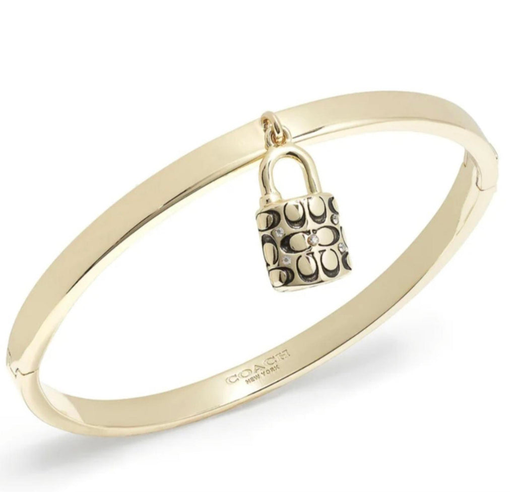 Coach Quilted Lock Hinged Bangle