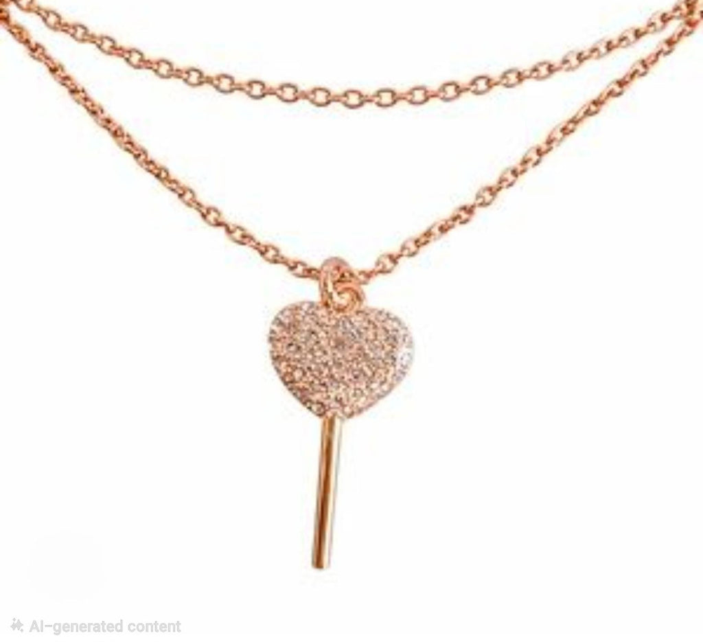 Coach Rose Gold Heart Lollipop Pendant Necklace