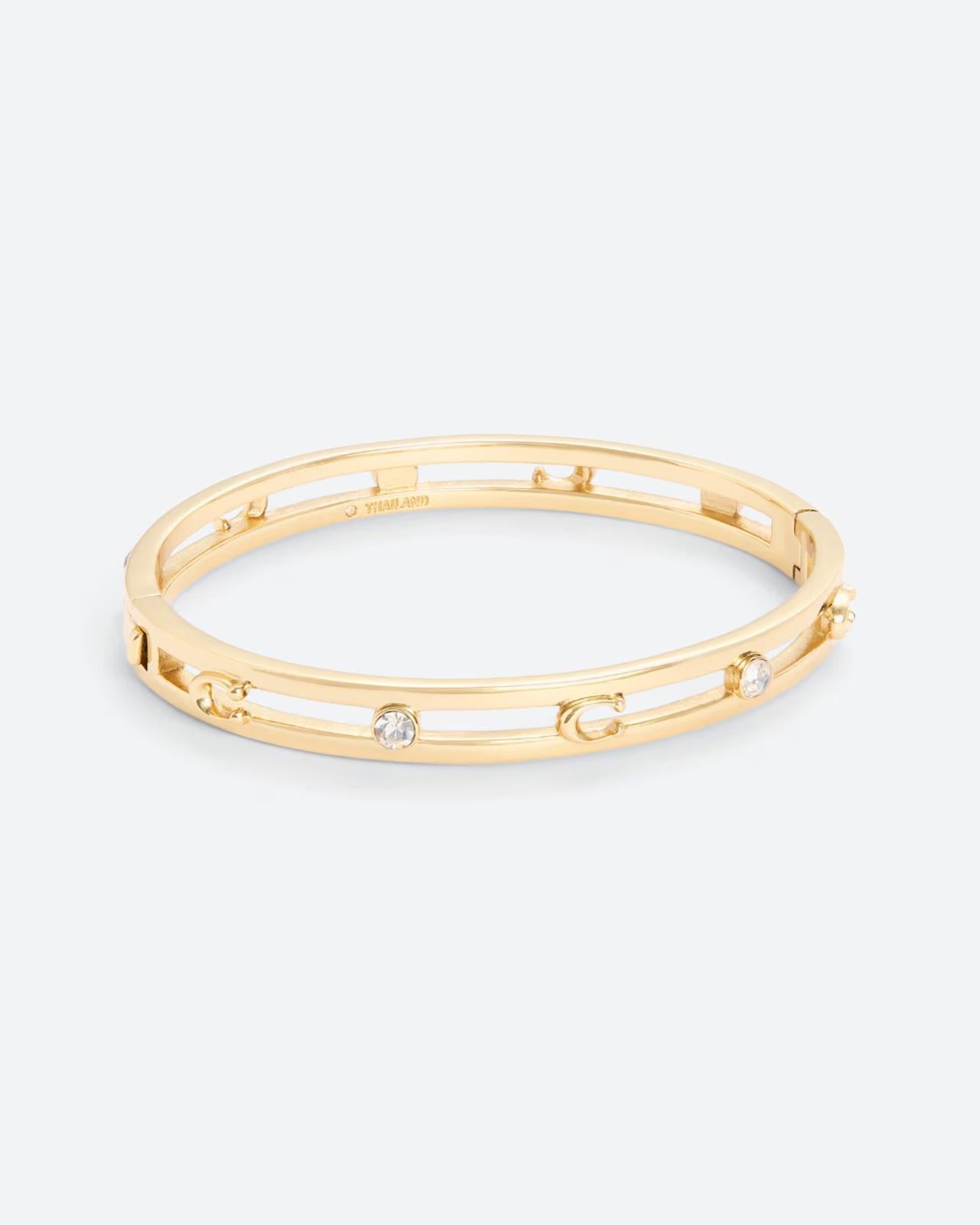 COACH Women's Signature C Open Bangle Bracelet