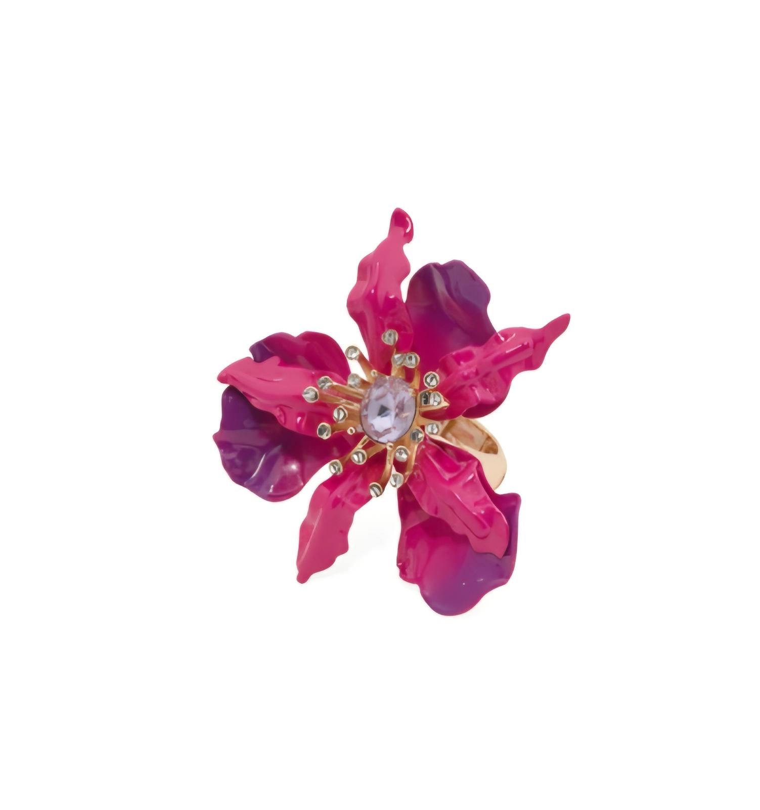 Betsey Johnson Gold Plated Floral Ring