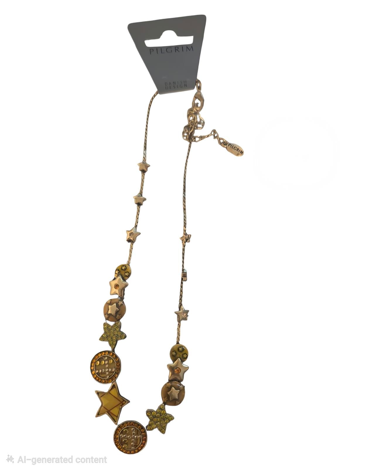 Pillgrim  Crystal Pave Stars Necklace