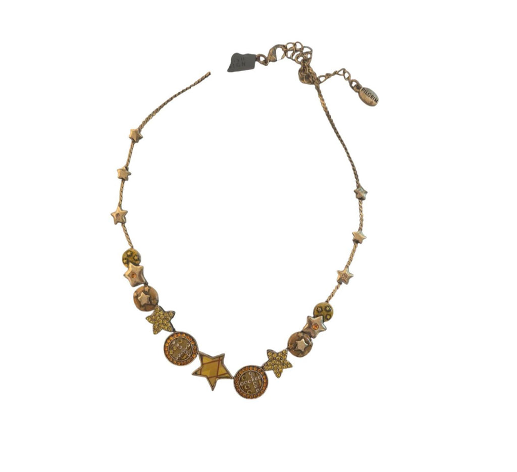 Pillgrim  Crystal Pave Stars Necklace