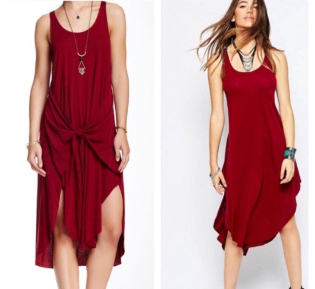 Free People Tie-Front Jersey Midi Dress