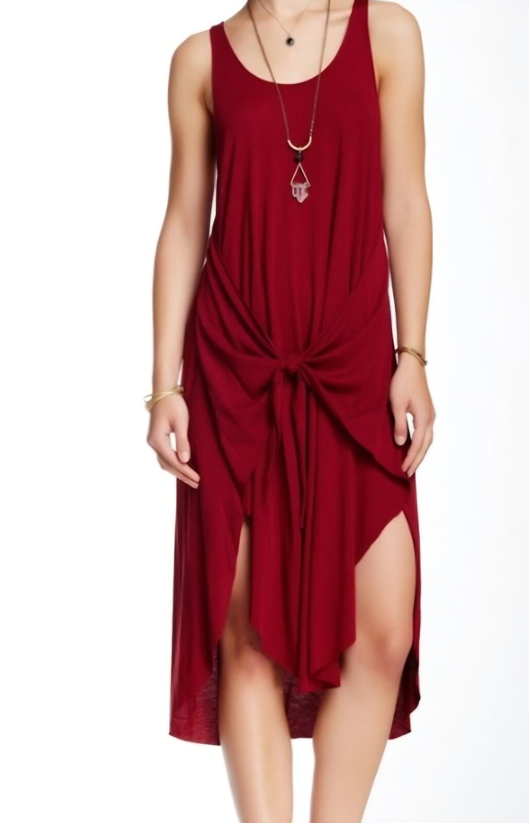 Free People Tie-Front Jersey Midi Dress