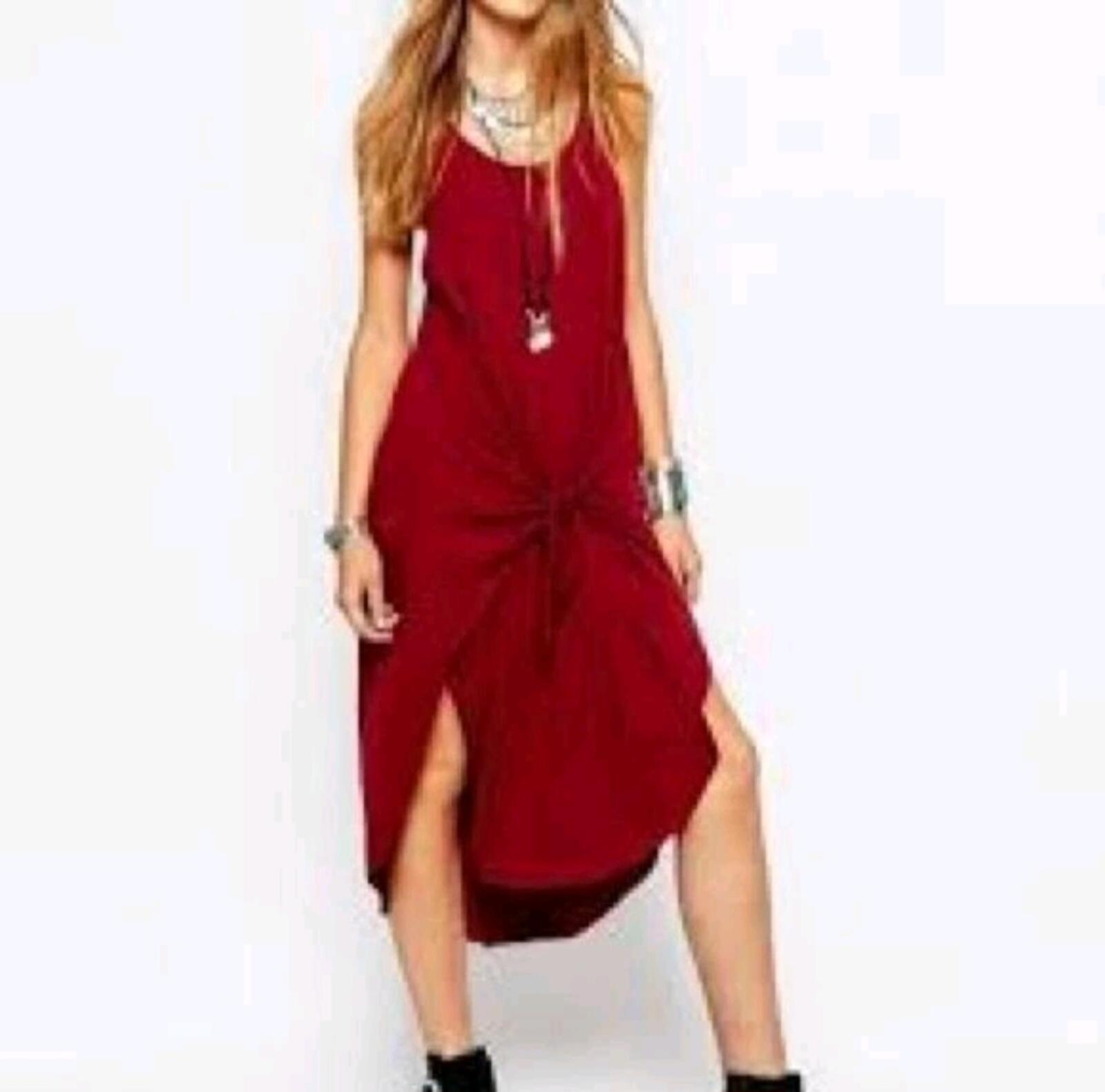 Free People Tie-Front Jersey Midi Dress