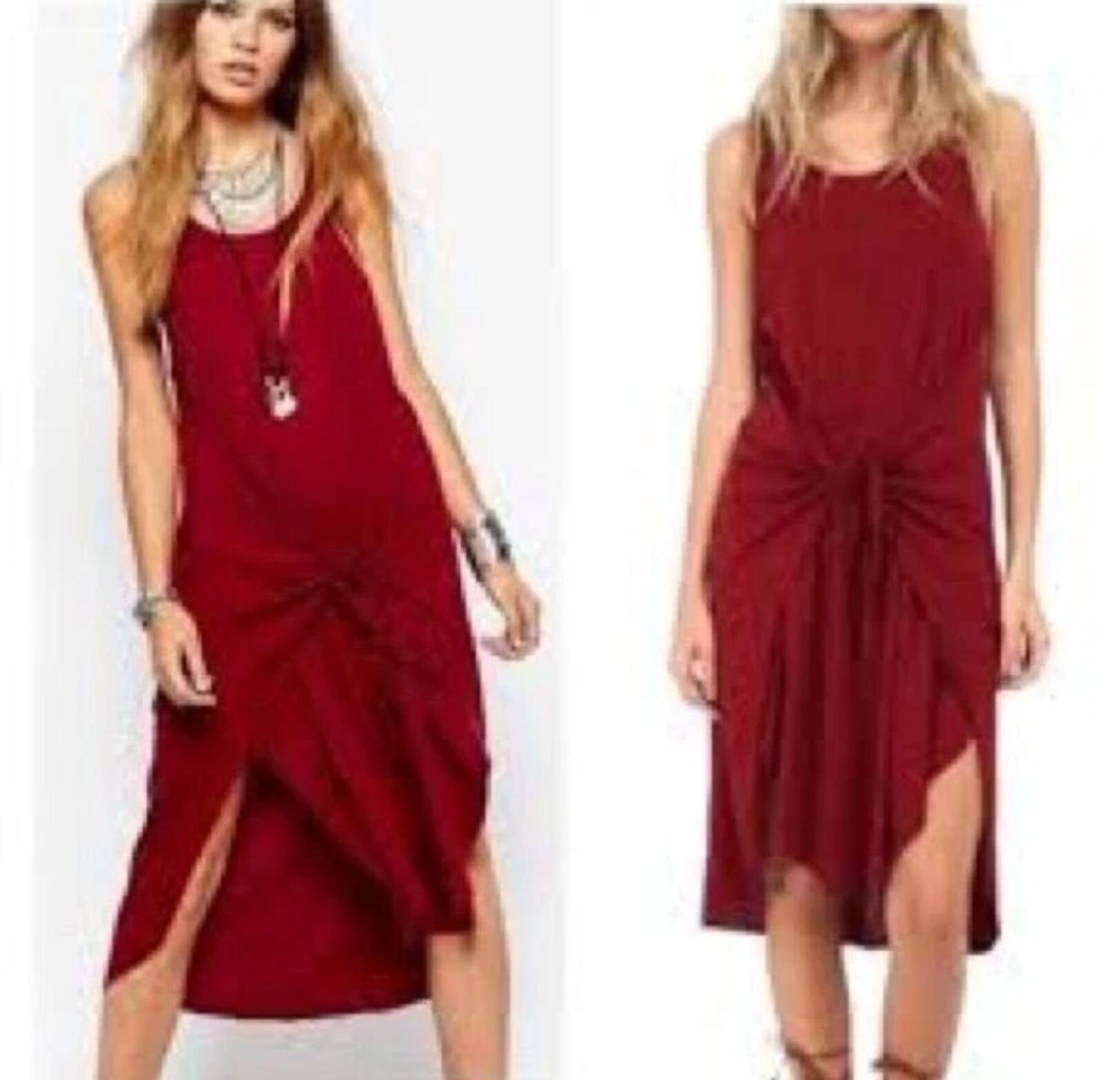 Free People Tie-Front Jersey Midi Dress