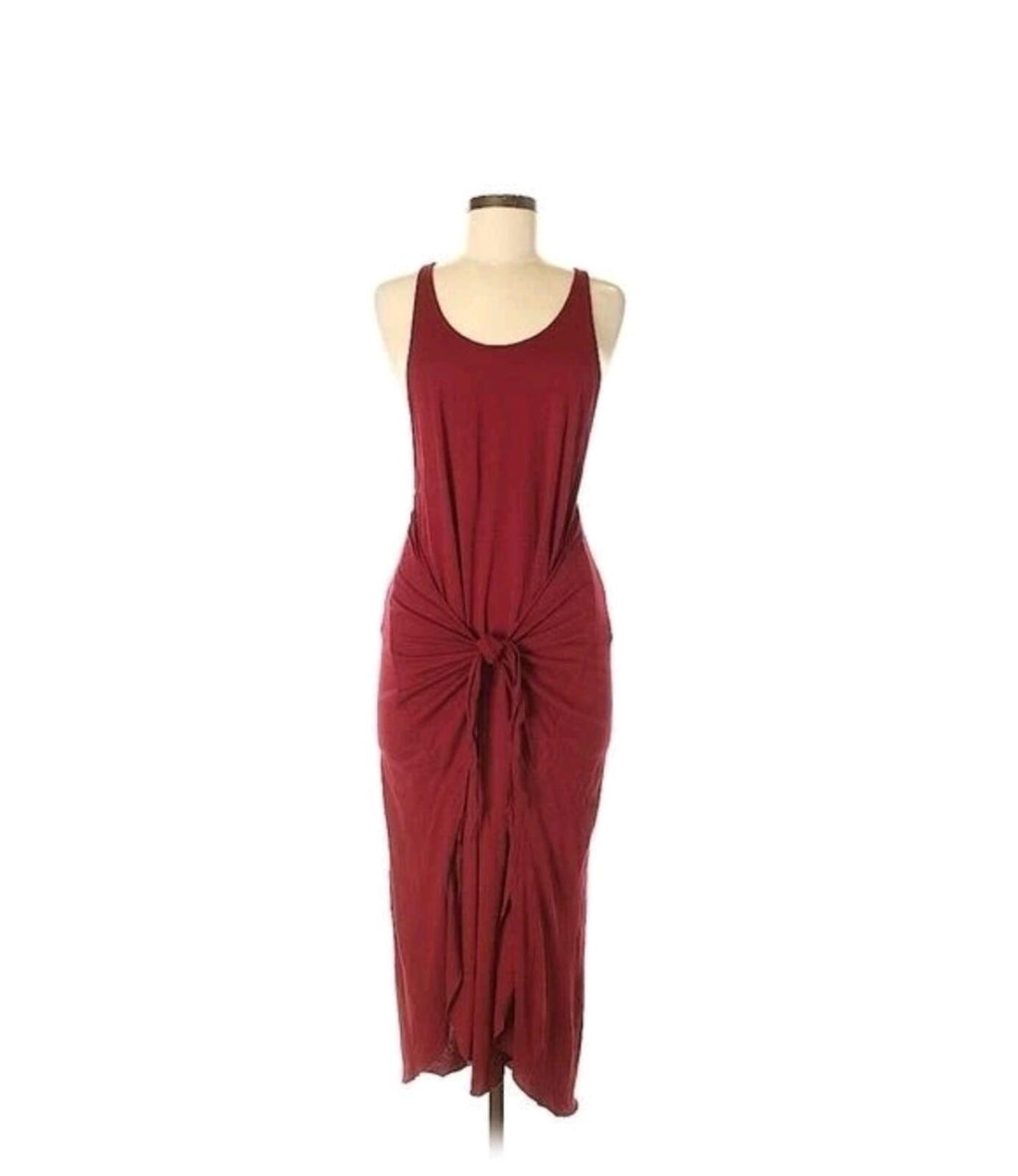 Free People Tie-Front Jersey Midi Dress