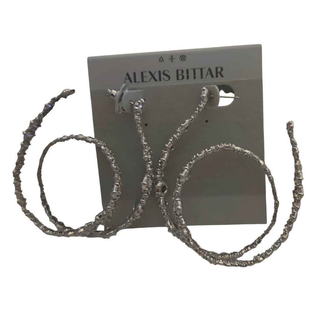 Alexis Bittar Punk Royale Crystal Orbiting Hoop Earrings