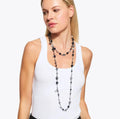 Kurt Geiger Long Pearl Gunmetal Necklace