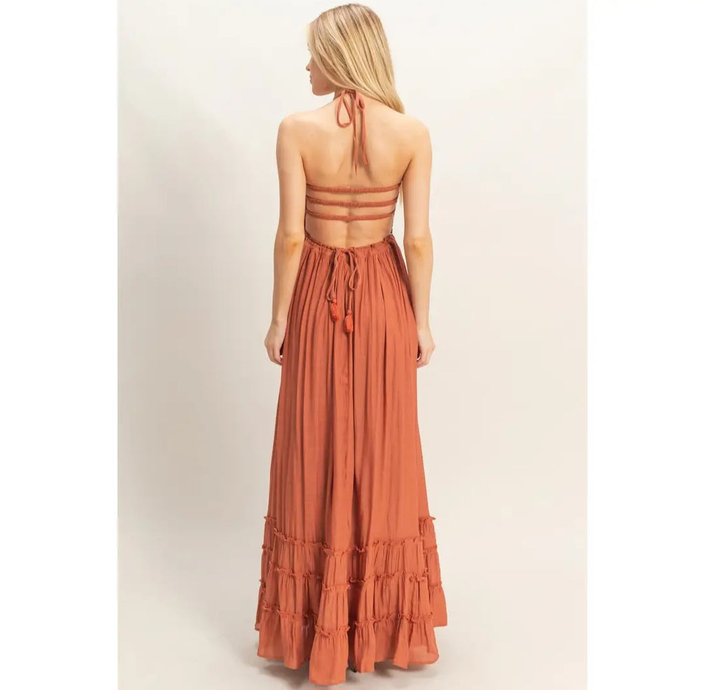 HYFVE Smocked Halter Maxi Dress