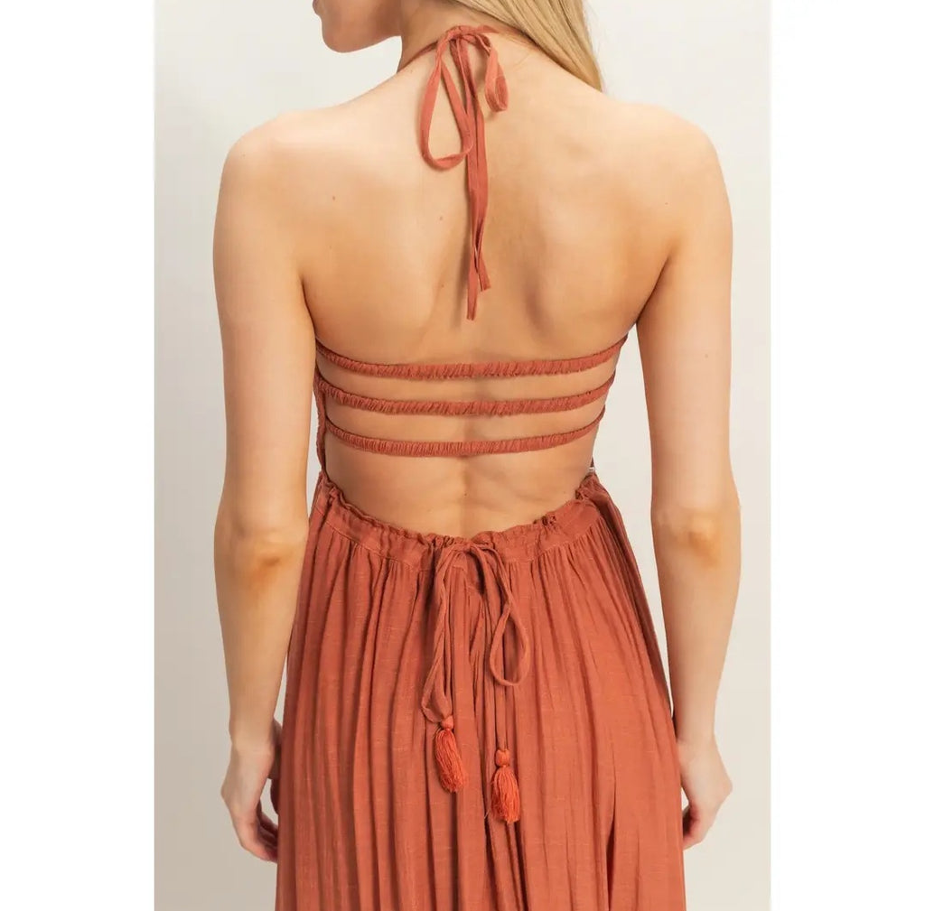 HYFVE Smocked Halter Maxi Dress