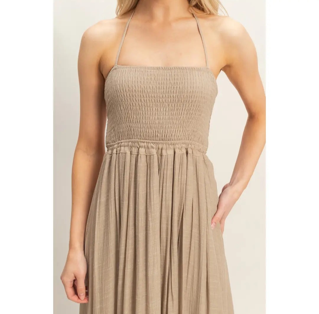 HYFVE Smocked Halter Maxi Dress