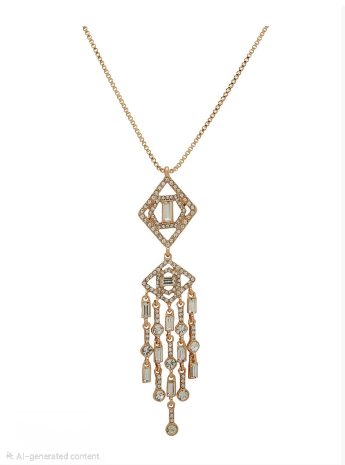 Karl Lagerfeld Stone Mosaic Shaky Pendant Necklace